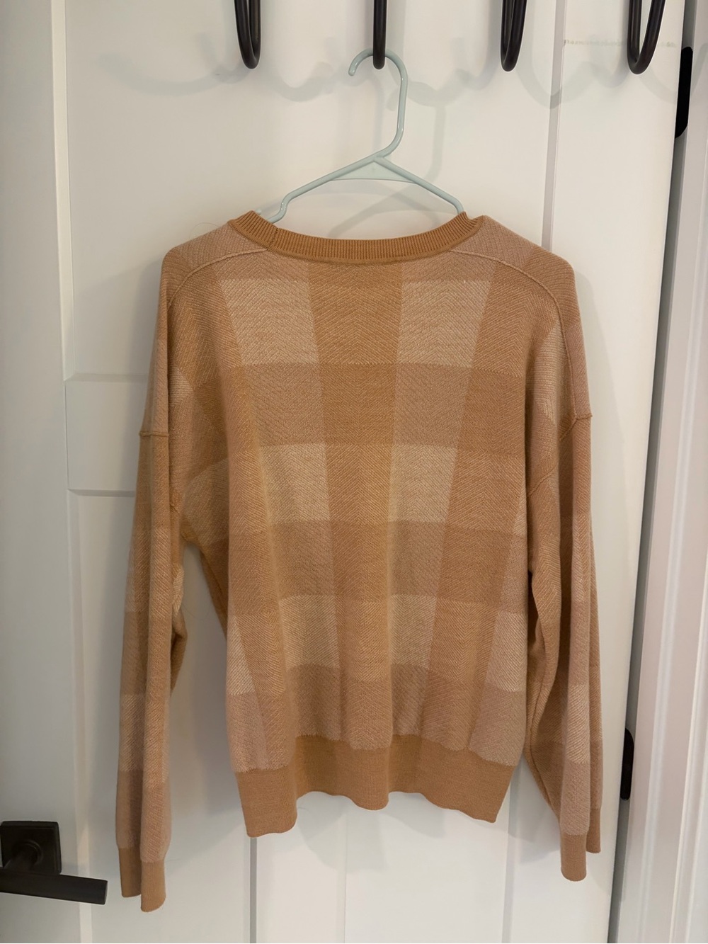 Madewell Beige & Tan Plaid Crewneck Sweater - Picture 3 of 3